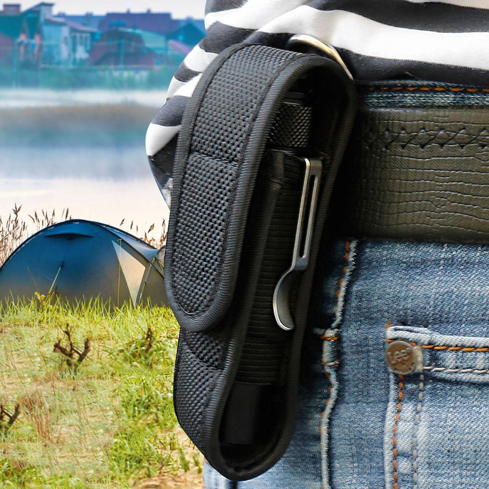 Hunting Outdoors - LED懐中電灯保護ケース屋外用ウエスト懐中電灯レザーケースサイクリング懐中電灯収納バッグ屋外ハイキング狩猟用