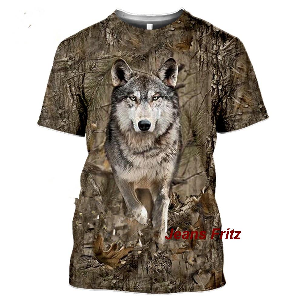 メンズ半袖Tシャツ,カモフラージュ,動物,野生,3D,夏,レ - Wildman Hunting & Outdoor Polokwane のレビューと価格
