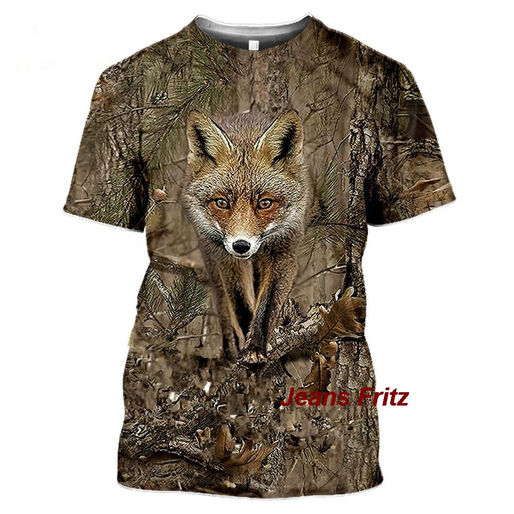 メンズ半袖Tシャツ,カモフラージュ,動物,野生,3D,夏,レ - Wildman Hunting & Outdoor Polokwane のレビューと価格