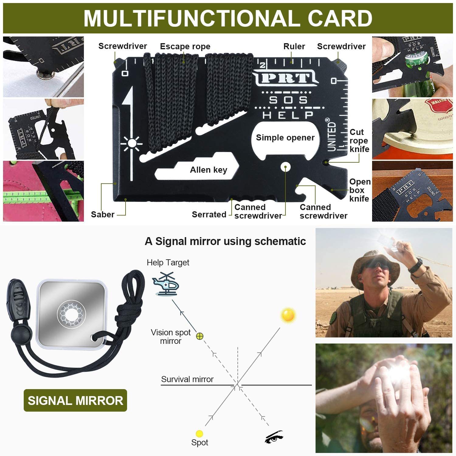 ホンルイDIYコンパクトポータブル耐衝撃サバイバルギア緊急ツ - Outdoor Hunting Tools のレビューと価格