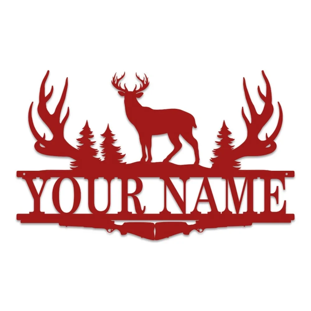 狩猟キャンプ用の金属製看板,分割モノグラム,装飾品,ユニーク - Outdoor Hunting Names のレビューと価格