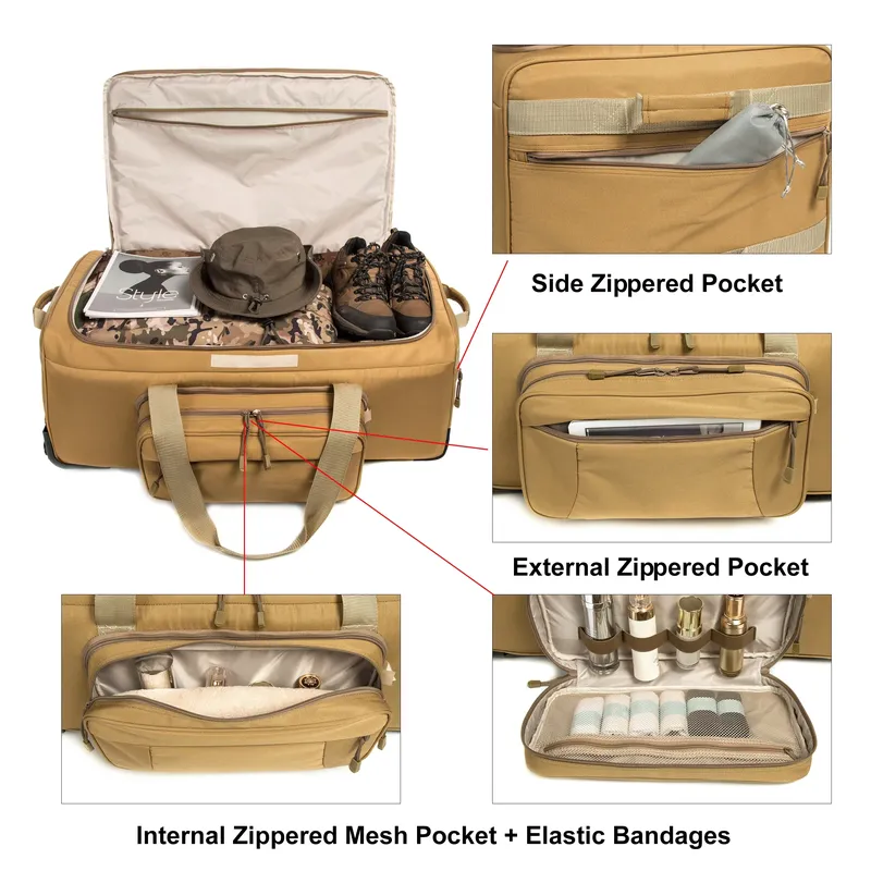 米国現地在庫 大容量戦術旅行ギアバッグ ヘビーカモフラージュ - Outdoor Hunting Gear Storage のレビューと価格