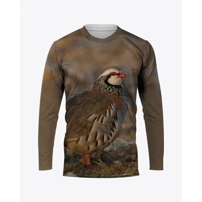 メンズ長袖ラウンドネックTシャツ,カジュアル,カモフラージュ - Hunting Quail のレビューと価格