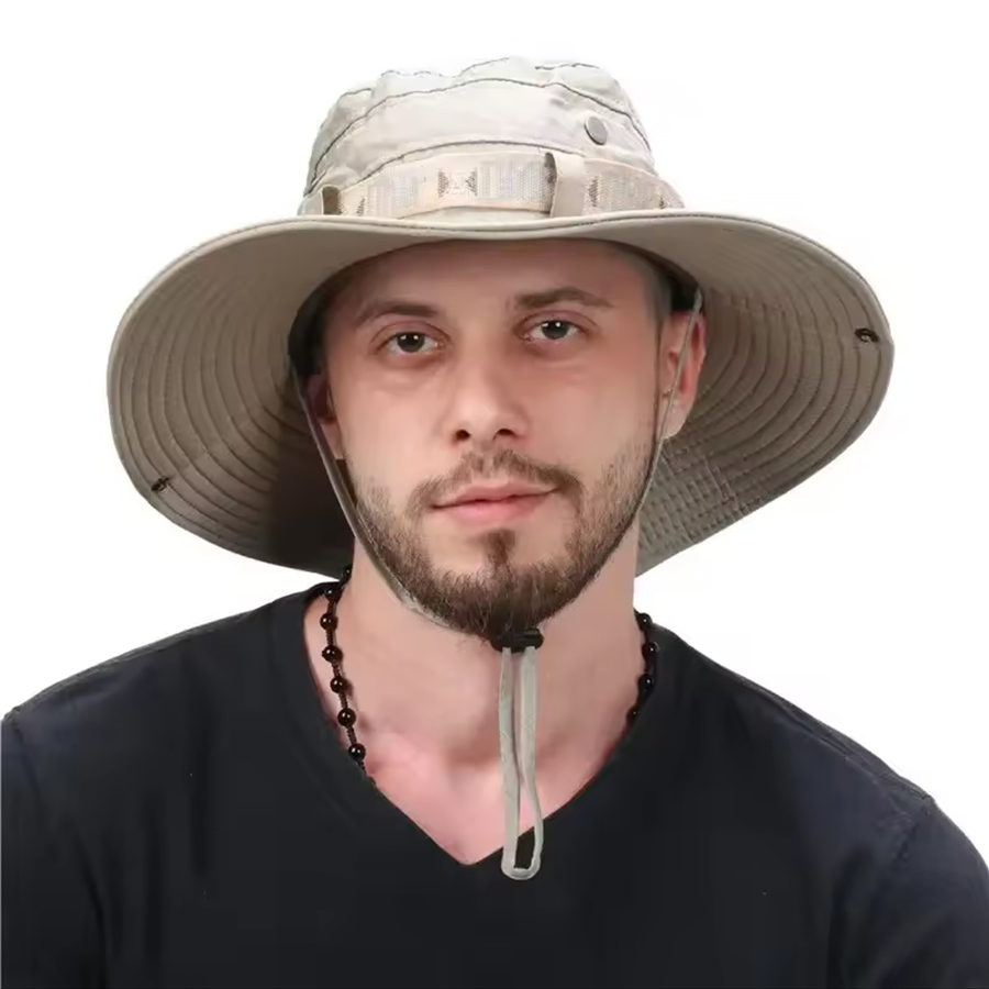 夏用メンズバケットハット アウトドアUVカット つば広パナマ - Outdoor Hunting Names のレビューと価格