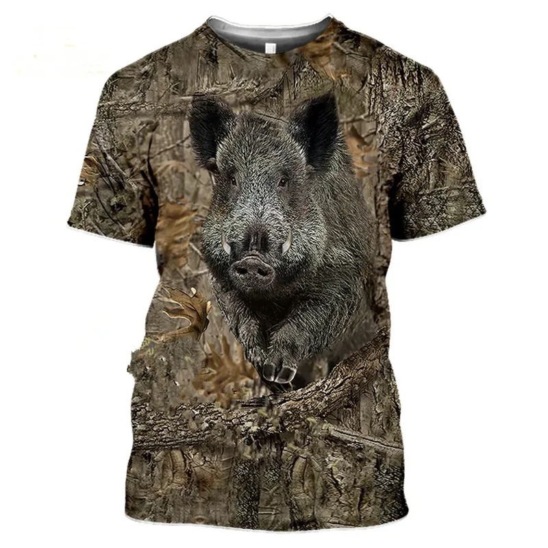 2026 迷彩狩猟動物イノシシ 3d Tシャツ夏カジュアルメ - Wildman Hunting & Outdoor Polokwane のレビューと価格