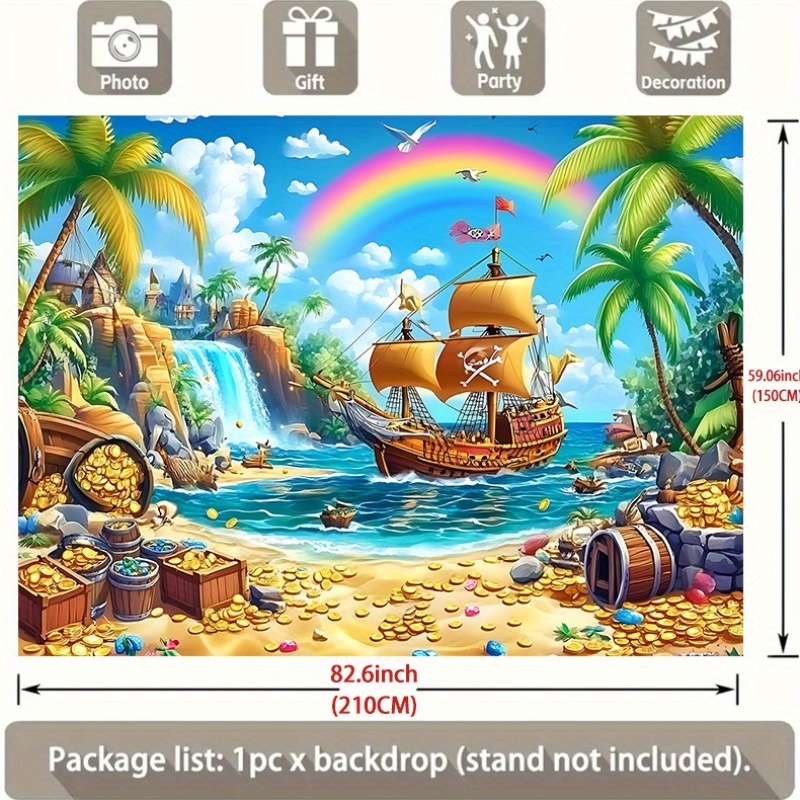 2Dフラットバナー、海賊宝探しのトロピカルアイランド招待状バ - Outdoor Hunting Events のレビューと価格